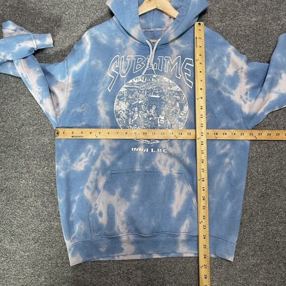 Sublime Inna L.B.C. Tie-Dye Blue Hoodie Sweatshirt M - Picture 5 of 5